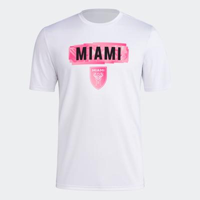 adidas Inter Miami CF Short Sleeve Pre-Game T-Shirt WHITE