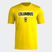 adidas Columbus Crew Pregame Tee: Yellow