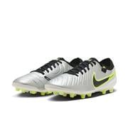 Nike Tiempo Legend 10 Pro Artificial-Grass Low-Top Soccer Cleats: Met Silver/Black/Volt