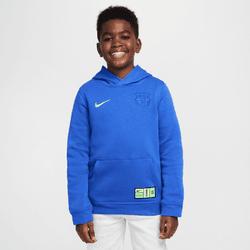 Nike FC Barcelona Club Third Big Kids' (Boys') Nike Soccer Pullover Hoodie Hyper Royal/Lime Blast