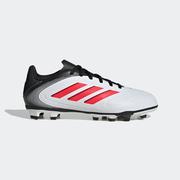 adidas Copa Pure 3 Club FG Youth Soccer Cleats: White/Lucid Red/Black