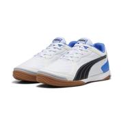 Puma Pressing IV Indoor Soccer Shoe: White/Black/Bluemazing