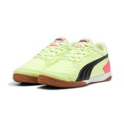 Puma Pressing IV Indoor Soccer Shoe: Fizzy Apple/Blk/Sunset Glow