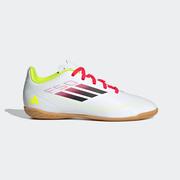 adidas F50 Club Indoor Youth Soccer Shoe: White/Black/Solar Yellow