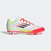 adidas F50 Club FG Youth Soccer Cleat: White/Black/Solar Yellow