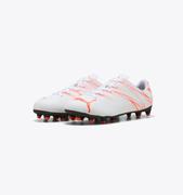 Puma Attacanto FG Youth Soccer Cleat: White/Glowing Red