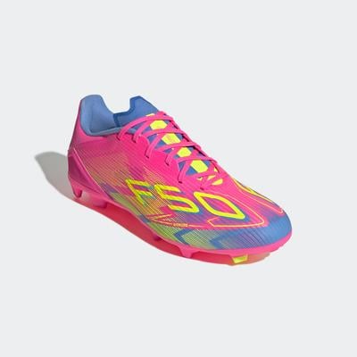 adidas F50 League FG Soccer Cleat Pink/Lemon/Blue