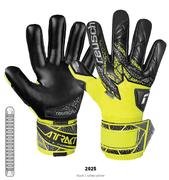 Reusch Attrakt Gold Negative Cut Finger Support GK Glove: Yellow/Black