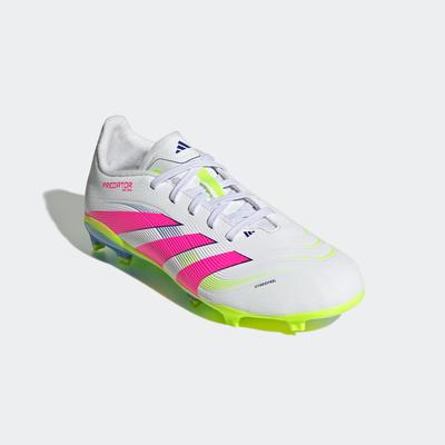adidas Predator League FG Soccer Cleats Youth White/Pink/Lemon