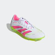adidas Predator Pro FG Soccer Cleats: White/Pink/Lemon