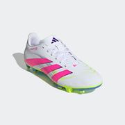 adidas Predator Club FG Soccer Cleat: White/Pink/Lemon