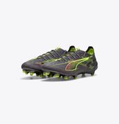 Puma Ultra 5 Ultimate FG Soccer Cleats: Aged Silver/Yellow