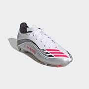 adidas F50 Messi League FG Soccer Cleats: White/Lucid Re/Silver