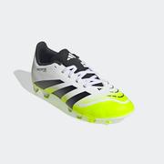 adidas Predator Club FG Youth Soccer Cleats: White/Black/Lemon