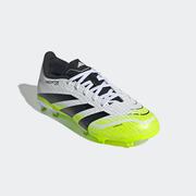 adidas Predator League FG Youth Soccer Cleats: White/Black/Lemon