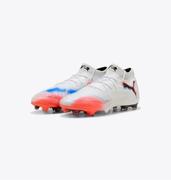 Puma Future 8 Ultimate FG Soccer Cleats: White/Black/Glowing Red
