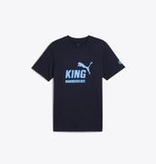 Puma Manchester City King Logo Tee: Navy/Light Blue