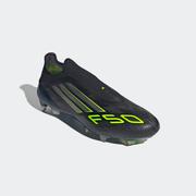 adidas F50 Elite Laceless FG Soccer Cleats: Black/Iron/Lemon