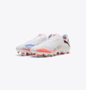 Puma Future 8 Play FG Soccer Cleats: White/Glowing Red