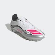 adidas F50 Messi Club FG Soccer Cleats: White/Lucid Red/Silver