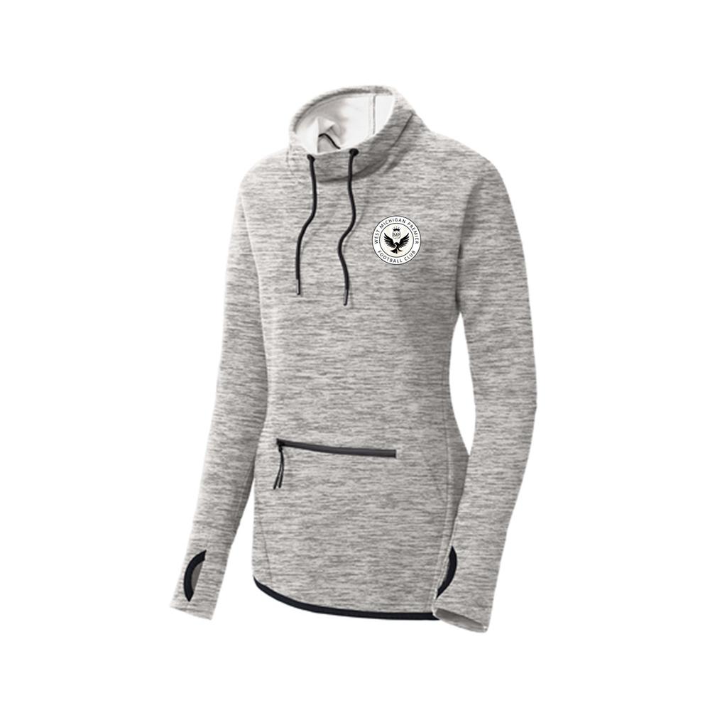 Western Michigan Women's Triumph Cowl Neck Pullover athletic heather