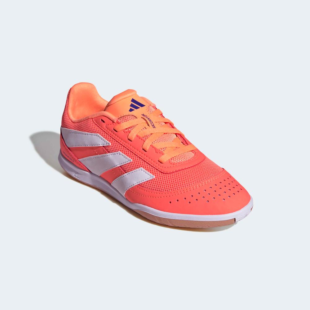 adidas Predator Club Sala Youth Indoor Soccer Shoe - Coral/White/Orange - Size 13.5