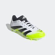 adidas Predator Club FG Soccer Cleats: White/Black/Lemon