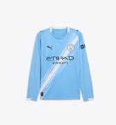 Puma Manchester City LS Home Jersey 25/26: Light Blue/Marine Blue