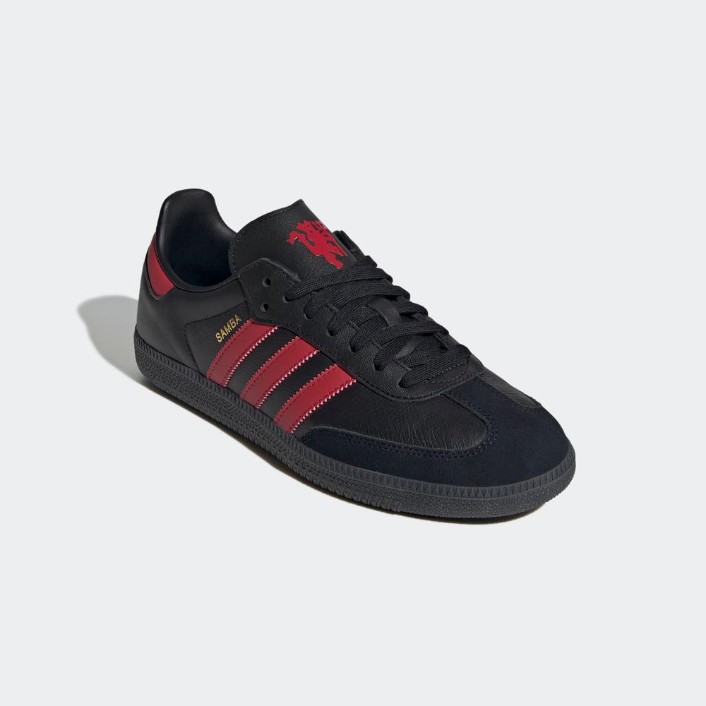 adidas Manchester United Samba Core Black/MUFC Red / Mens 8