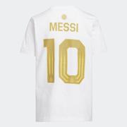 adidas Argentina Messi Name & Number Tee Youth WC26: White/Gold