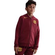 FC Barcelona Club Fourth Big Kids' (Boys') Nike Soccer Full-Zip Hoodie: Red/Opti Yellow