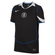 Chelsea FC 2025/26 Stadium Third Big Kids' Nike Dri-FIT Total 90 Soccer Replica Jersey: Black/Field Silver