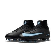 Nike Mercurial Superfly 10 Pro Firm-Ground High-Top Soccer Cleats: Black/Ice Blue