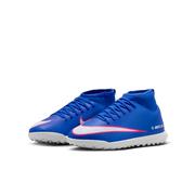 Nike Jr. Mercurial Superfly 10 Club Little/Big Kids' Turf High-Top Soccer Shoes: Racer Blue/White
