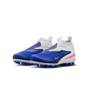 Nike Jr. Phantom 6 High Academy Big Kids' Multi-Ground Soccer Cleats: Racer Blue/White
