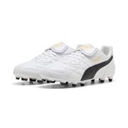 Puma King Top FG Soccer Cleats: White/Black
