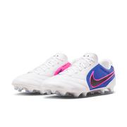 Nike Tiempo Ligera Pro Firm-Ground Low-Top Soccer Cleats: White/Racer Blue/Pink