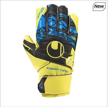 uhlsport - Guanti da Portiere per Adulti Eliminator Soft, Blu (Ciano/Giallo Fluo/Antracite Scuro), 11