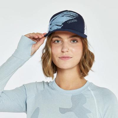 Women's Oiselle Runner Trucker Hat WING_INK_BLUE