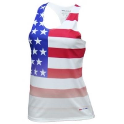 Women's BOA Interval USA Flag Running Singlet USA