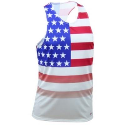 Men's BOA Printed USA Flag Running Singlet USA