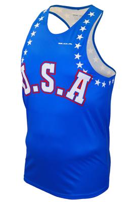 Men's BOA Printed USA Flag Running Singlet USA_2020