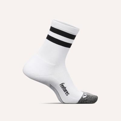 Feetures Elite Light Cushion Mini Crew WHITE_HI_TOP_STRIPe