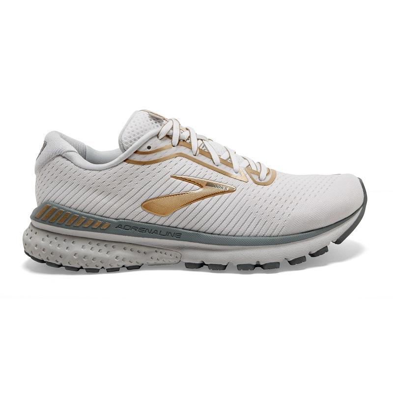 brooks adrenaline gts 20 womens white grey silver