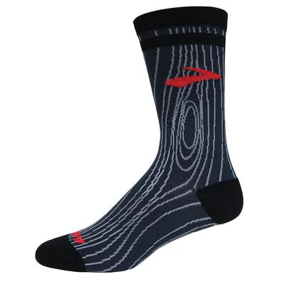 Brooks Pacesetter Knit In Crew Socks BLACK/SASQUATCH