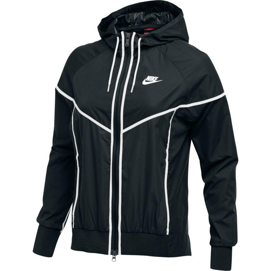 womens nike windbreaker jacket black and white
