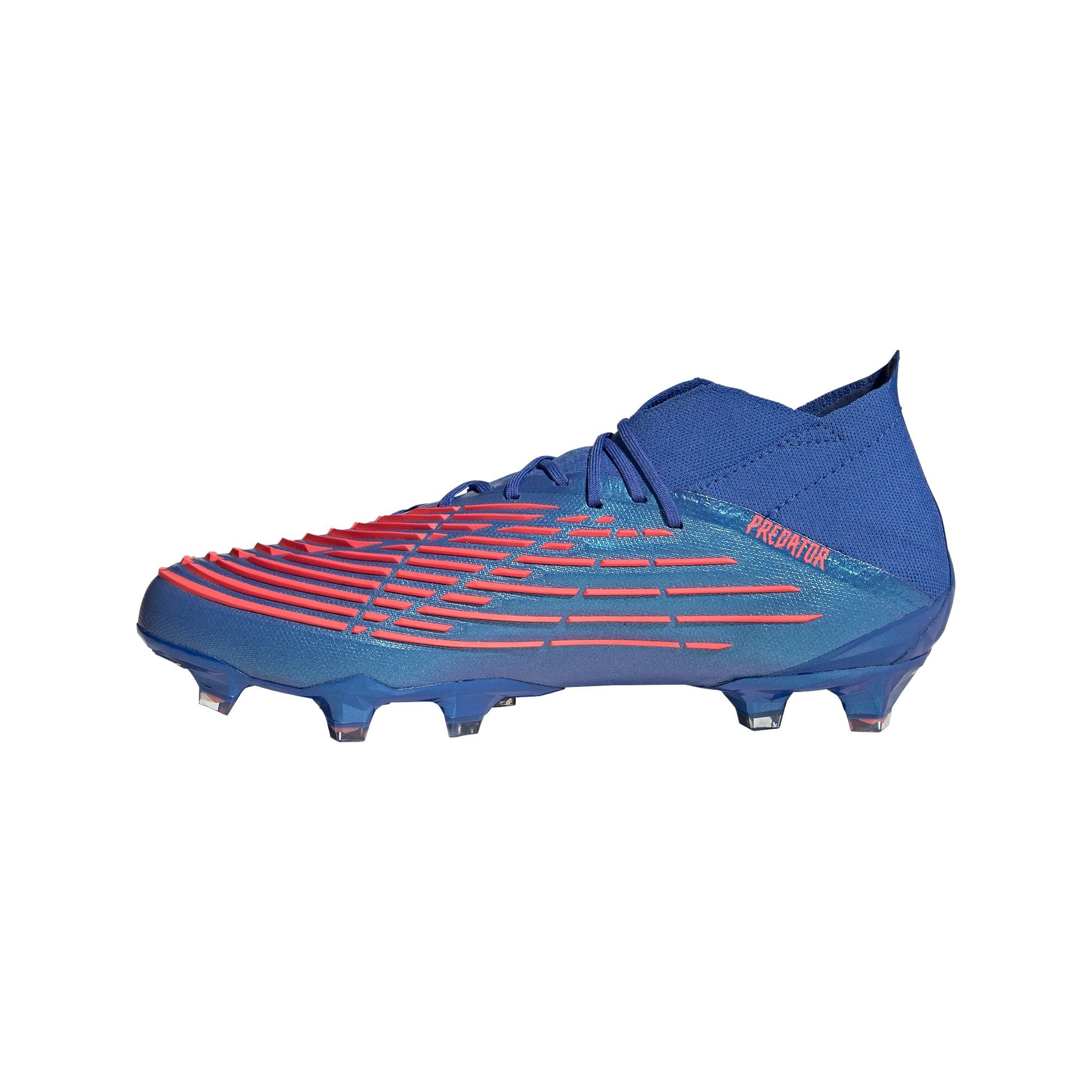 adidas Predator Edge+ FG Soccer Cleats (Cloud White/Hi-Res Blue)